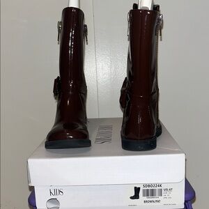 Dream Pairs Kids Glossy Brown Boots